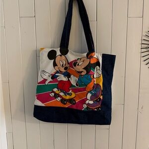 Handmade Vintage Mickey and Minnie Mouse Tote Bag